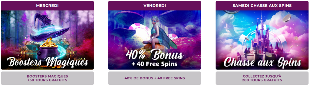 Boosters magiques mercredi de magical spin casino