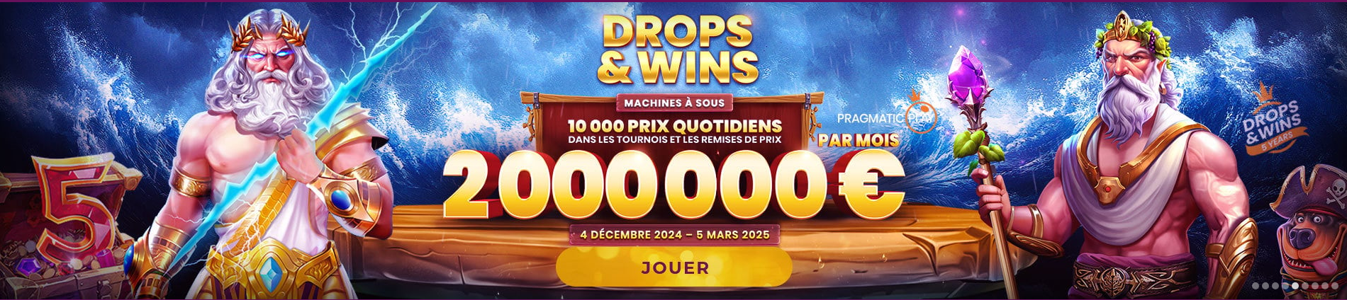 Dans les tournois et les remises de prix  de megical spin casino