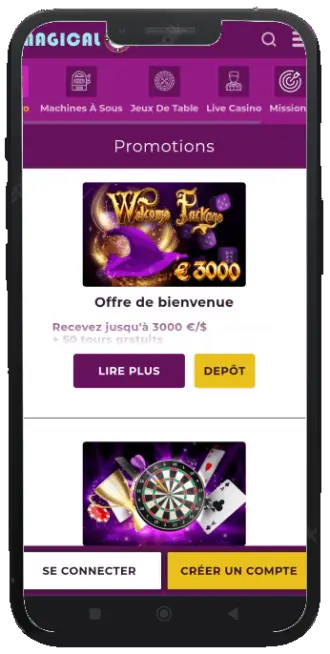 Inscription et dépôt dans l'application mobile